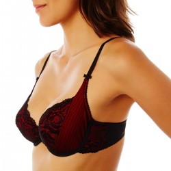 CACHOTIERE Soutien-gorge corbeille noir/rouge