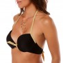 PAMPELONNE Haut de maillot push-up noir/or