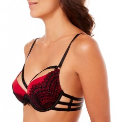 LA BAMBA Soutien-gorge ampliforme coque moulée noir/rouge