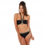 VILLA Haut de maillot bandeau noir/or