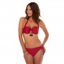 SOLEIL Haut de maillot bandeau bordeaux/pétrole