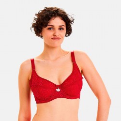 PILE OU FACE Soutien-gorge corbeille rouge