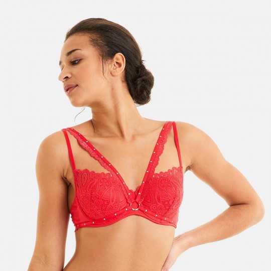 SALTIMBANQUE Soutien-gorge ampliforme coque moulée rouge