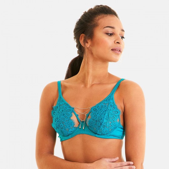 CLIN D'OEIL Soutien-gorge corbeille turquoise