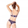 Soutien-gorge ampliforme coque moulée en dentelle française bleu navy