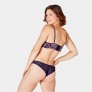 Soutien-gorge ampliforme coque moulée en dentelle française bleu navy