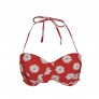 FLORAL Haut de maillot balconnet rouge