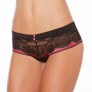 Shorty tanga noir/bordeaux Dressing