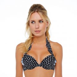 Haut de maillot push-up noir à pois blanc Croisette by Brigitte Bardot